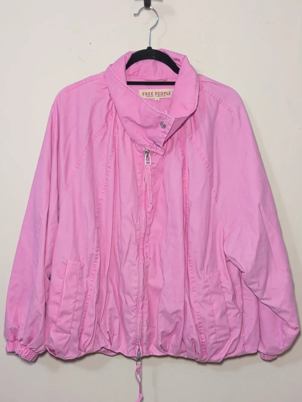 Free People Chelsea Funnel-Neck Oversized Jacket Pink Effortless Women's Size M